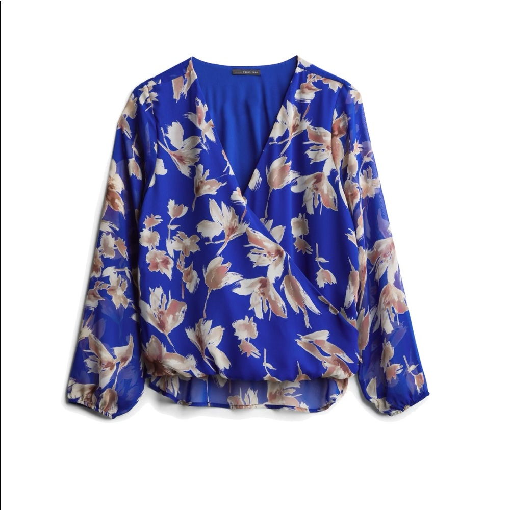 West Kei Blue Chiffon Blouse